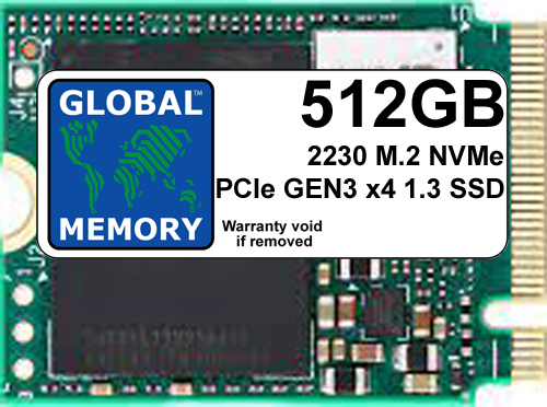 512GB M.2 2230 PCIe Gen3 x4 NVMe SSD FOR MICROSOFT SURFACE 3 / 4 / Pro (X, 7+, 8, 9) / GO / STEAM DECK